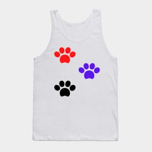 blue red black dog paws design Tank Top